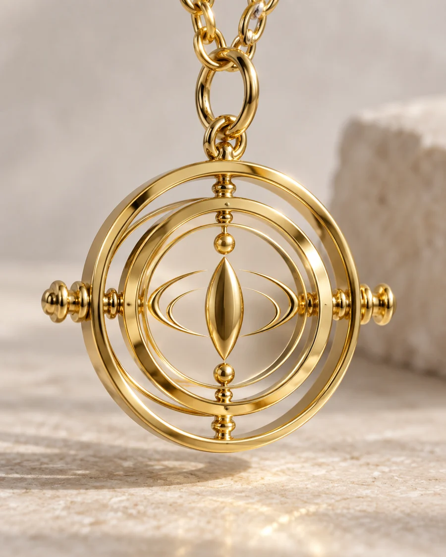 The Orbit Charm — Gold, Sculptural metal concept